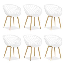 Set of 6 Garden chair with armrests Camping chairs White Garden armchairs Outdoor chairs Plastic Egg chair Indoor chairs Kitchen chairs