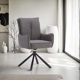 Esszimmerstühle Drehbar 1, 2, 4 oder 6 Stühle für den Esstisch Küchenstühle mit Armlehne Stoff Grau Anthrazit Sessel