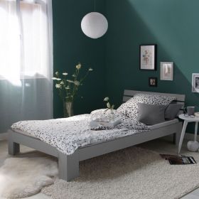 Wooden bed 90 120 140 160 180 cm white natural or grey double bed futon bed frame solid wood single bed