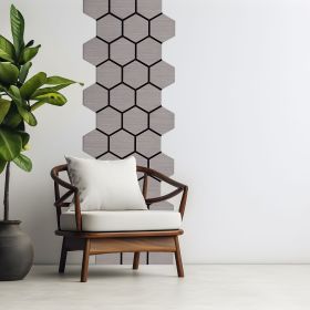 Acoustic Panels Wall Panels Hexagon Honeycomb 76 x 62 cm Gray | Wood | 4-piece Set | 3D