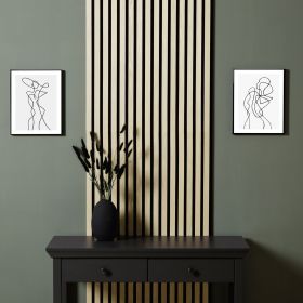 Acoustic Panels Wall Panels 60 x 60 cm Cream | Wood | 2-piece Set | 3D Strips