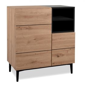 Sideboard Chest White Wood with Drawers Living Room Cabinet