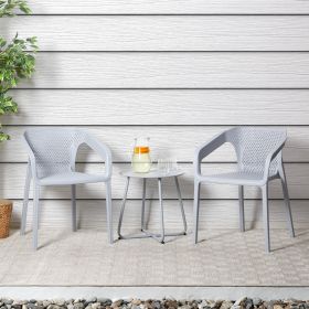 Garden furniture set Garden table and 2 chairs Bistro set Grey Outdoor table and chairs Lounge chair Patio set