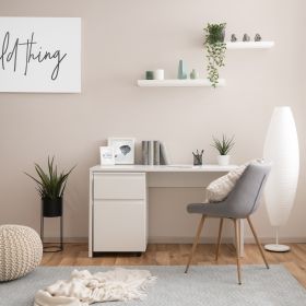 Desk White Mobile pedestal Office table Computer table