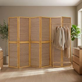 Paravent Room Divider 3 4 5 or 6 Parts Wood Bambou Privacy Screen Brown