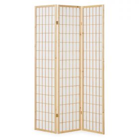 Paravent room divider 3 4 5 6 parts partition wall Shoji Foldable Natural