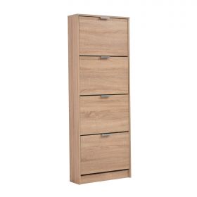 Shoe Cabinet Shoe Rack Shoe Tumbler Narrow Wood Oak Shoe Chest