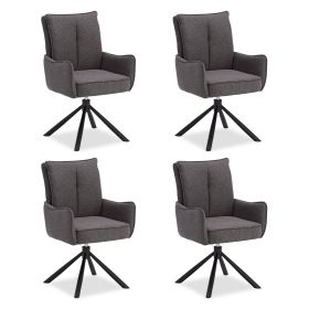 Dining Chair Set of 4 Modern Egg Chairs Anthracite Fabric Armchairs Dining Room Chairs Upholstered Chairs Eames Chairs