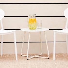 Coffee table Side table Round Garden Table White Metal Small table Outdoor table Bistro table
