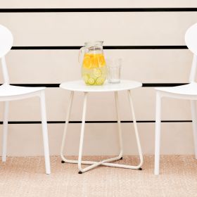Coffee table Side table Round Garden Table White Metal Small table Outdoor table Bistro table