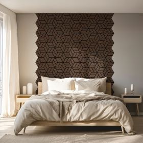 Acoustic Panels Wall Panels Hexagon Honeycomb 30 x 26 cm Brown Walnut | Wood | 10-piece Set | 3D