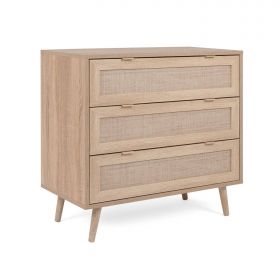 Sideboard Cabinet Wood Brown Rafia Living Room Bed Room Furniture with Drawers