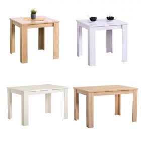 Dining Table White Natural 80x80 120x80 cm Wooden Table Kitchen Table Wood Solid Oak