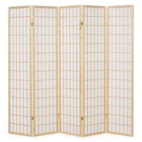 Paravent room divider 3 4 5 6 parts partition wall Shoji Foldable Natural