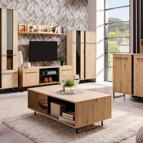 Coffee Table Living Room Table Wooden Table Oak Industrial Style Storage
