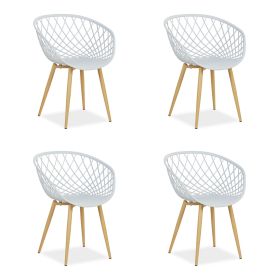 Set of 4 Garden chair with armrests Camping chairs Grey Garden armchairs Outdoor chairs Plastic Egg chair Indoor chairs Kitchen chairs