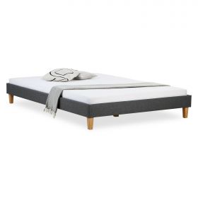 Upholstered Bed Frame Double Bed 160 x 200 cm Grey Futon Bed Platform Bed Fabric